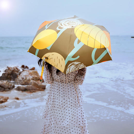 【花色五折口袋伞】超小便携 抗风防水 遮阳伞 多层隔热 轻巧结实 时尚个性 体验夏日抽象艺术！ 商品图3