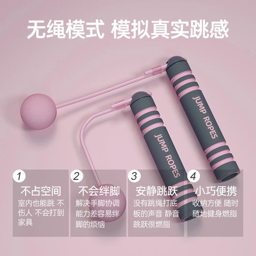 【跳10分钟=跑步半个小时=高倍燃脂】减脂健身必备无绳+有绳跳绳，女性成人学生负重款塑身锻炼优选，跳出好身材 商品图2