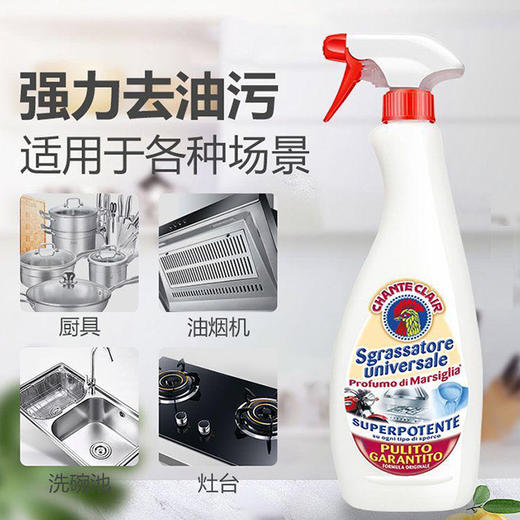 CHANTECLAIR 大公鸡管家 多功能油污净(马赛皂香) 厨房清洁去油污剂 (意大利进口) 625ml 商品图0