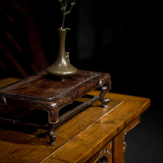 清代 红木三弯腿方形几摆件 商品图2