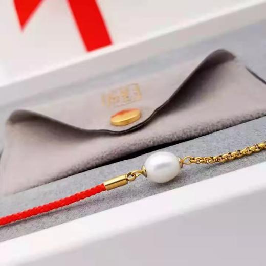 三生石珍珠吉祥红绳手链 商品图4