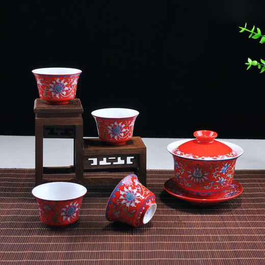 湘瓷功夫茶具《缠枝纹》红
 商品图2