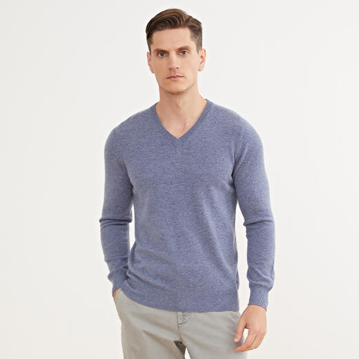 METTE羊绒世家早春新品男V领100%山羊绒衫青年内搭针织保暖毛衣 商品图4