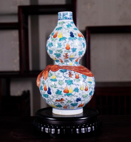 斗彩福禄万代葫芦瓶 商品图0