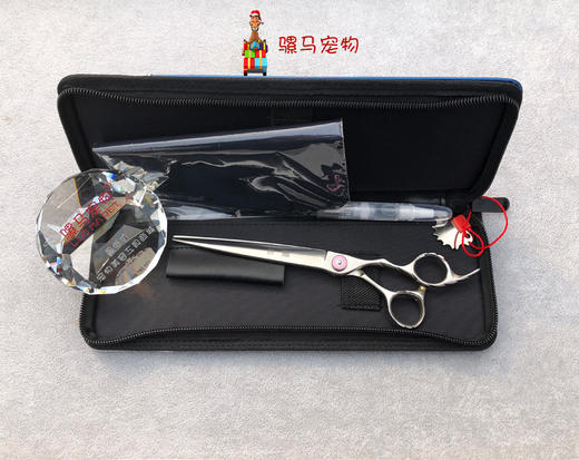 士钢F3系列入门宠物美容直剪 刀刃较宽 开型大裁用 粉钮/蓝钮F3-7.0/YL-8.0 商品图6