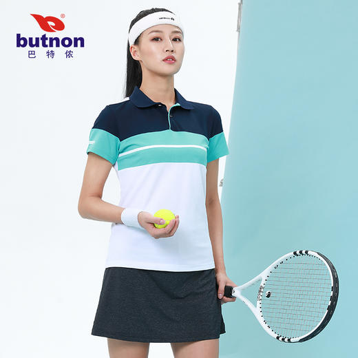 W1152butnon巴特侬女子运动短袖透气棉质休闲拼色春夏新款 商品图7