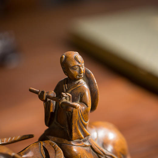 清代 黄杨木雕牧牛童子摆件 商品图2