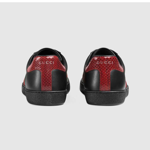 【一】GUCCI 古驰 Ace系列红尾男士休闲鞋 黑色 386750 02JR0 1078 商品图3