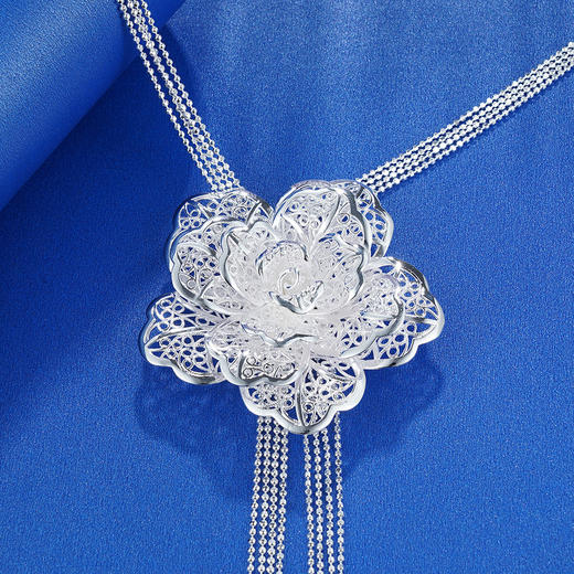 子佩集S990银牡丹套链项链【MDXL003】花丝2004204 商品图3