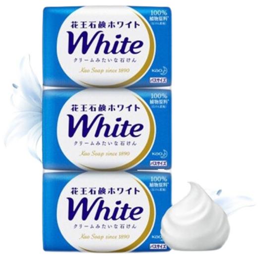 KAO/花王 WHITE天然植物沐浴牛奶花香护肤香皂 130G*3JPY带授权招加盟代理 商品图1