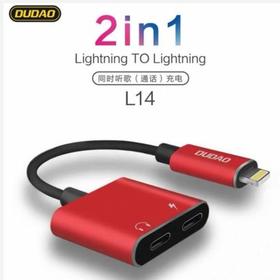 独到L14 苹果耳机充电二合一转接头 150MM 边充边玩两不误 1盒装JPY带授权招加盟代理