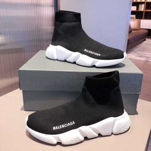 BALENCIAGA巴黎世家袜子鞋-黑色白底 商品图7