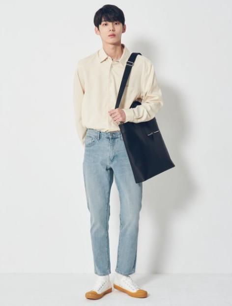 8 seconds 天空蓝色基本水洗锥形牛仔裤#421121CPFQJPY带授权招加盟代理 商品图4