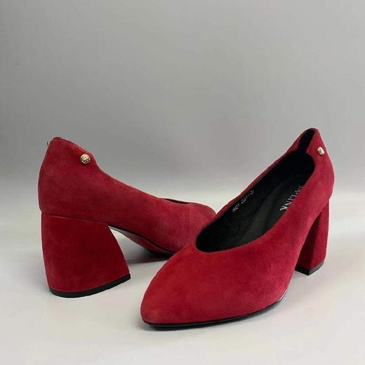 SA-LINK 萨琳N401翻毛皮粗跟复工女鞋 商品图2