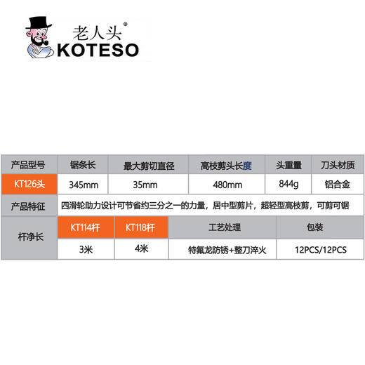 KT126+KT118 4米新款高枝剪 商品图1