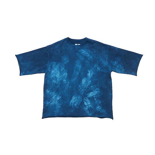 SJLR/蓝色毛边抓花T 商品图0