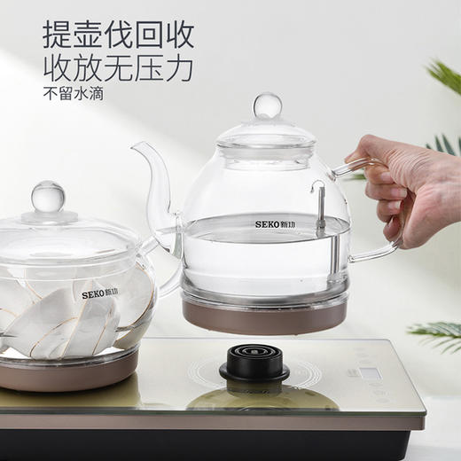 永利汇W7全自动底部上水玻璃电热水壶茶台烧水壶一体泡茶专用电茶炉 商品图2