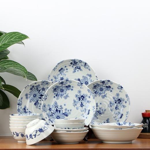 MINOYAKI/美浓烧 日本进口青花陶瓷碗碟盘餐具16件套唐草JPY带授权招加盟代理 商品图2