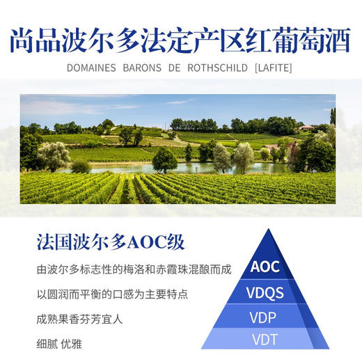 拉菲红酒 法国原瓶进口 尚品波尔多 AOC干红葡萄酒单支750ml 商品图2