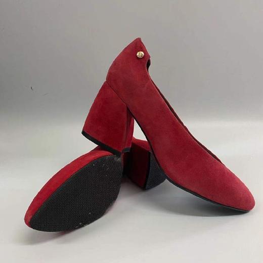 SA-LINK 萨琳N401翻毛皮粗跟复工女鞋 商品图3