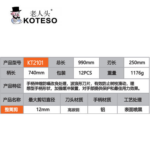 KT2101十寸波刀伸缩整篱剪 商品图1