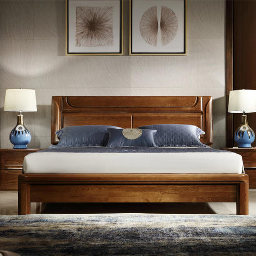 【德韵-床】良木整装/现代简约/卧室/北美红橡木/实木床 商品图0