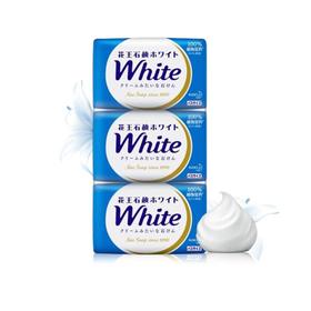 KAO/花王 WHITE天然植物沐浴牛奶花香护肤香皂 130G*3JPY带授权招加盟代理