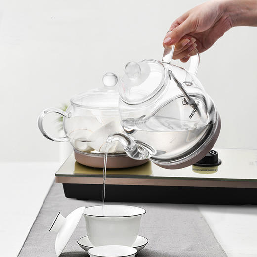 永利汇W7全自动底部上水玻璃电热水壶茶台烧水壶一体泡茶专用电茶炉 商品图4
