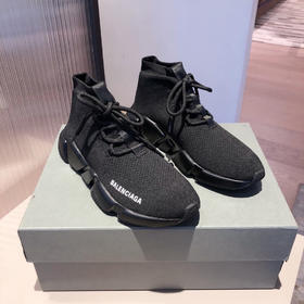 BALENCIAGA巴黎世家袜子鞋-全黑色系带