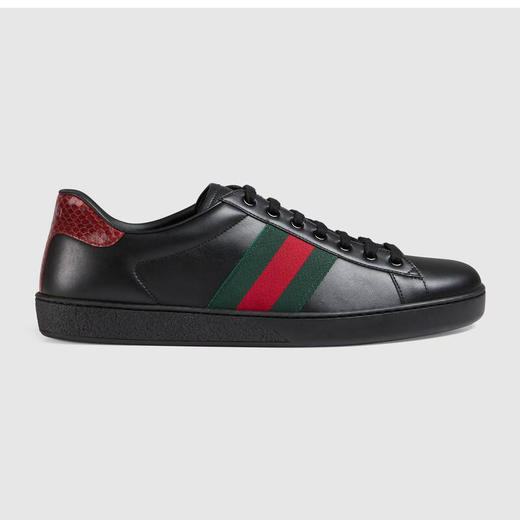 【一】GUCCI 古驰 Ace系列红尾男士休闲鞋 黑色 386750 02JR0 1078 商品图0