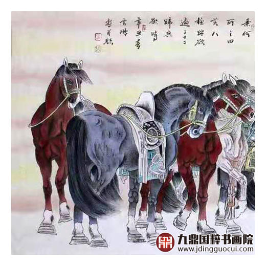 高云鹏《八骏图》68*178cm 动物横幅作品 办公室挂画 商品图3