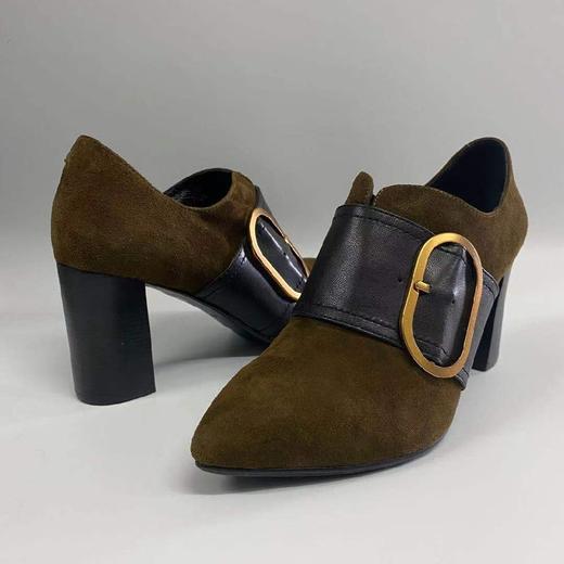 AS-LINK 萨琳X204翻毛复古粗跟女鞋 商品图2