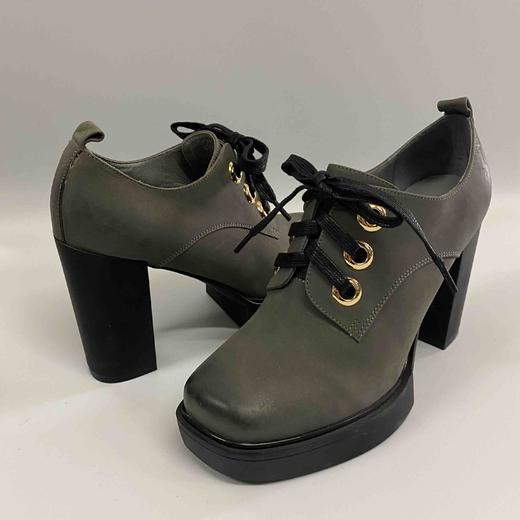 SA-LINK X205 粗跟高跟中跟系带真皮防水台厚底女 商品图2