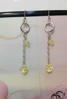 2楼紫兰合成水晶耳环