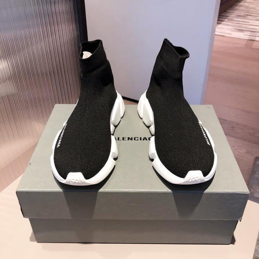 BALENCIAGA巴黎世家袜子鞋-黑色白底 商品图1