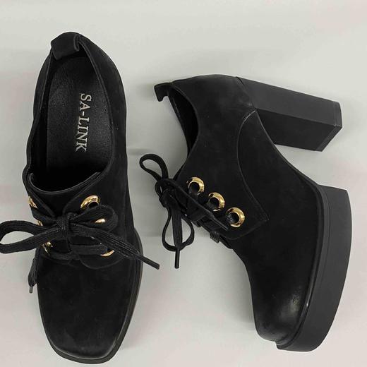 SA-LINK X205 粗跟高跟中跟系带真皮防水台厚底女 商品图11