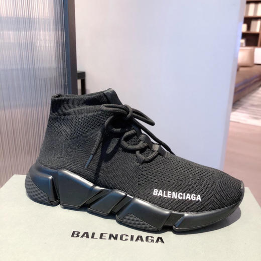 BALENCIAGA巴黎世家袜子鞋-全黑色系带 商品图6