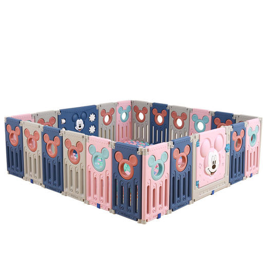 kuta迪士尼儿童游戏围栏折叠室内家用宝宝防护栏婴幼儿学步爬行栅栏 商品图6