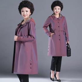 JCG-635春秋新品大码洋气新款中老年春秋外套薄女中长款风衣