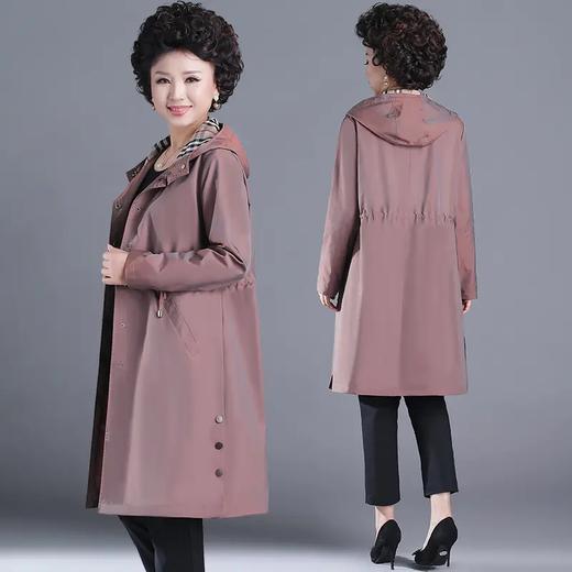 JCG-635春秋新品大码洋气新款中老年春秋外套薄女中长款风衣 商品图1