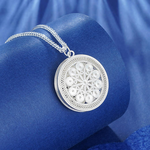 子佩集太阳鼓系列吊坠-太阳花（不含链）2103 商品图3