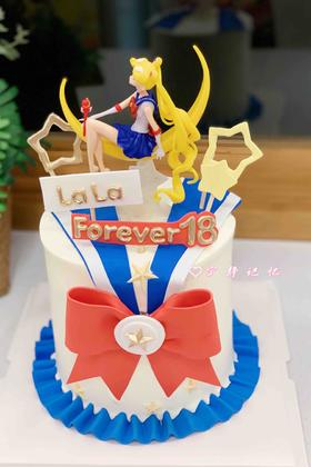 美少女战士奶油翻糖蛋糕 提前一天预定下单前请仔细阅读商品详情