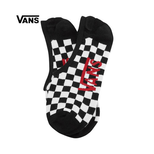 VANS黑白棋盘格印花男子运动休闲短袜船袜VN0001O2705 商品图0