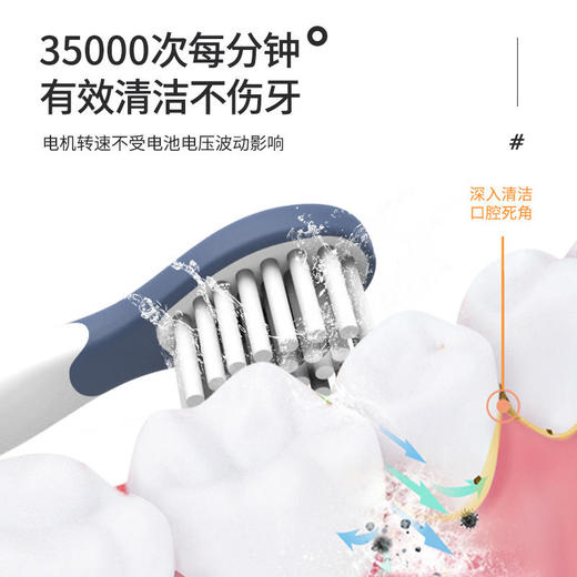 kuta儿童电动牙刷卡通充电式小孩3-6-12岁以上宝宝软刷毛声波自动（1机身+3刷头） 商品图3