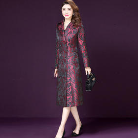 AHM- yzx6033 2021春秋季新款风衣女幢中长款时尚大气流行气质收腰休闲宽松外套