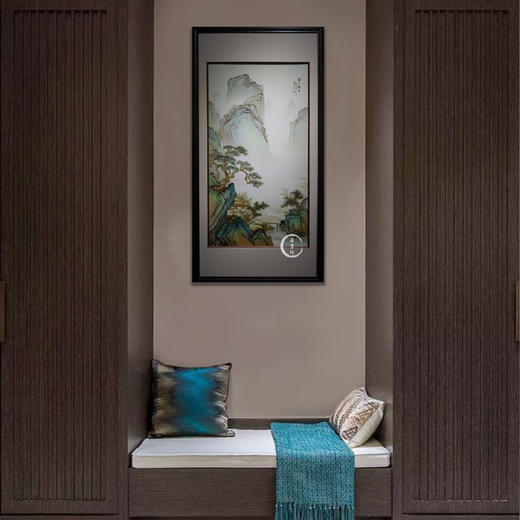 张飞：粉彩溪山访友瓷板画 商品图1