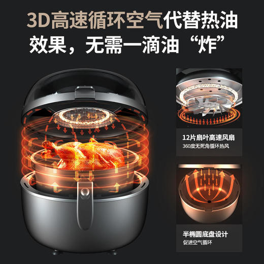 德国TINME空气炸锅家用7L大容量全自动多功能无油电炸锅薯条机 商品图3