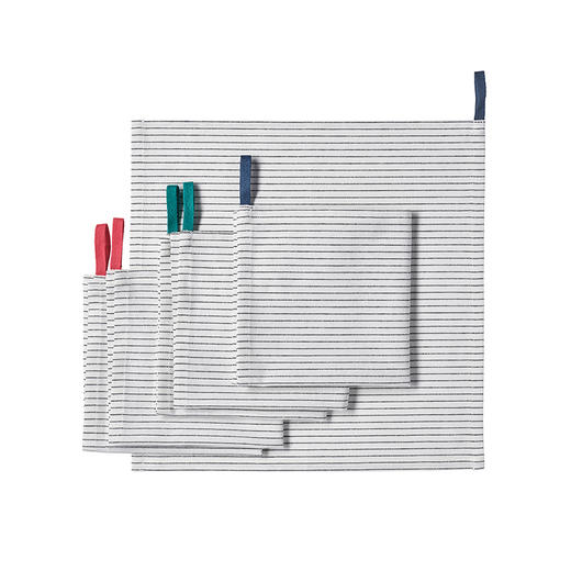 IKEA 宜家 GRUPPERA 格鲁佩拉 餐巾 白色/黑色 33x33 厘米 商品图0