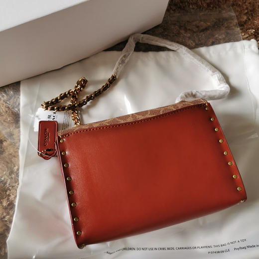 Coach parker18cm 啡花/棕皮 商品图6