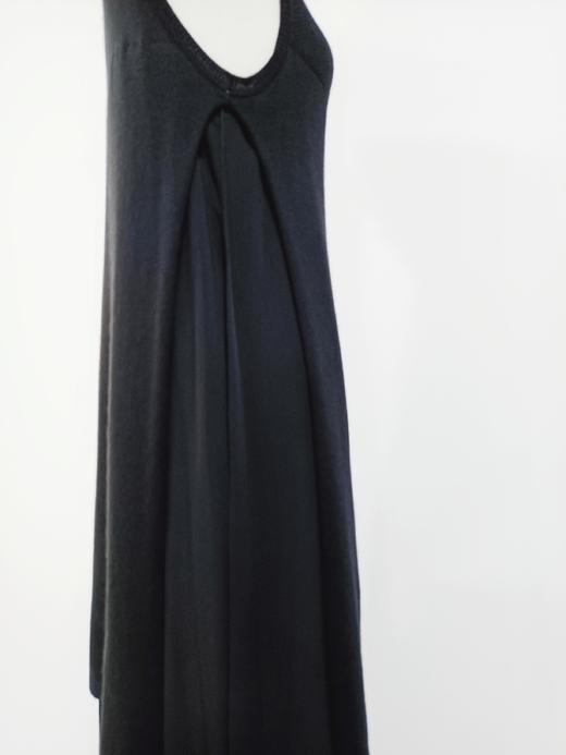 OFFiNG 羊绒拼接百褶雪纺连衣裙 - 黑色 商品图4